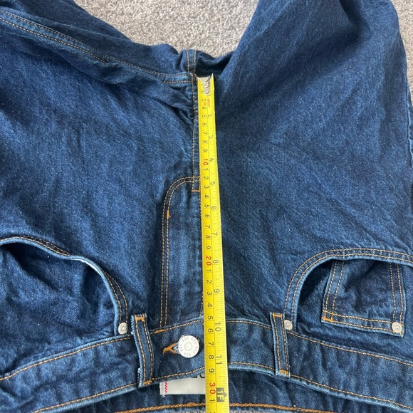 BDG Jeans Women’s Size 28 Dark Wash High Rise Tapered Baggy Zip Fly Button Close - Picture 8 of 10